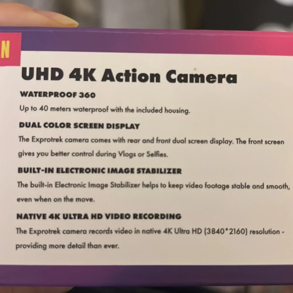 Brand new exprotrek action camera eith underwater capabilities